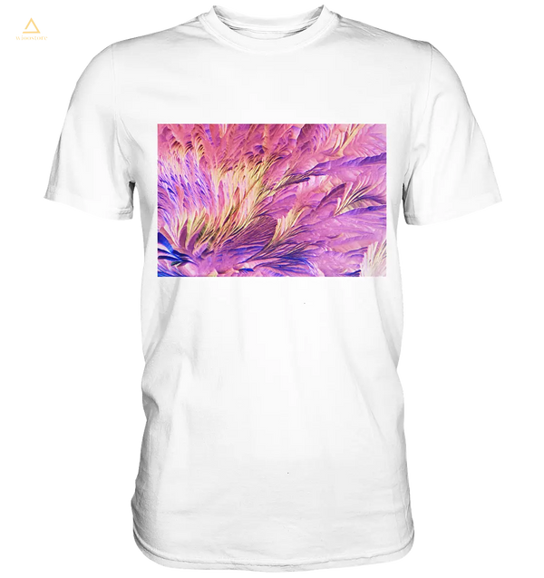 Mikrokristall Design Shirt – Beta Alanin und L-Glutamin in echter Mikrofotografie