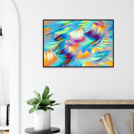 Beta-Alanin und L-Glutamin als Mikrokristall-Poster mit Holzrahmen – Motiv 3