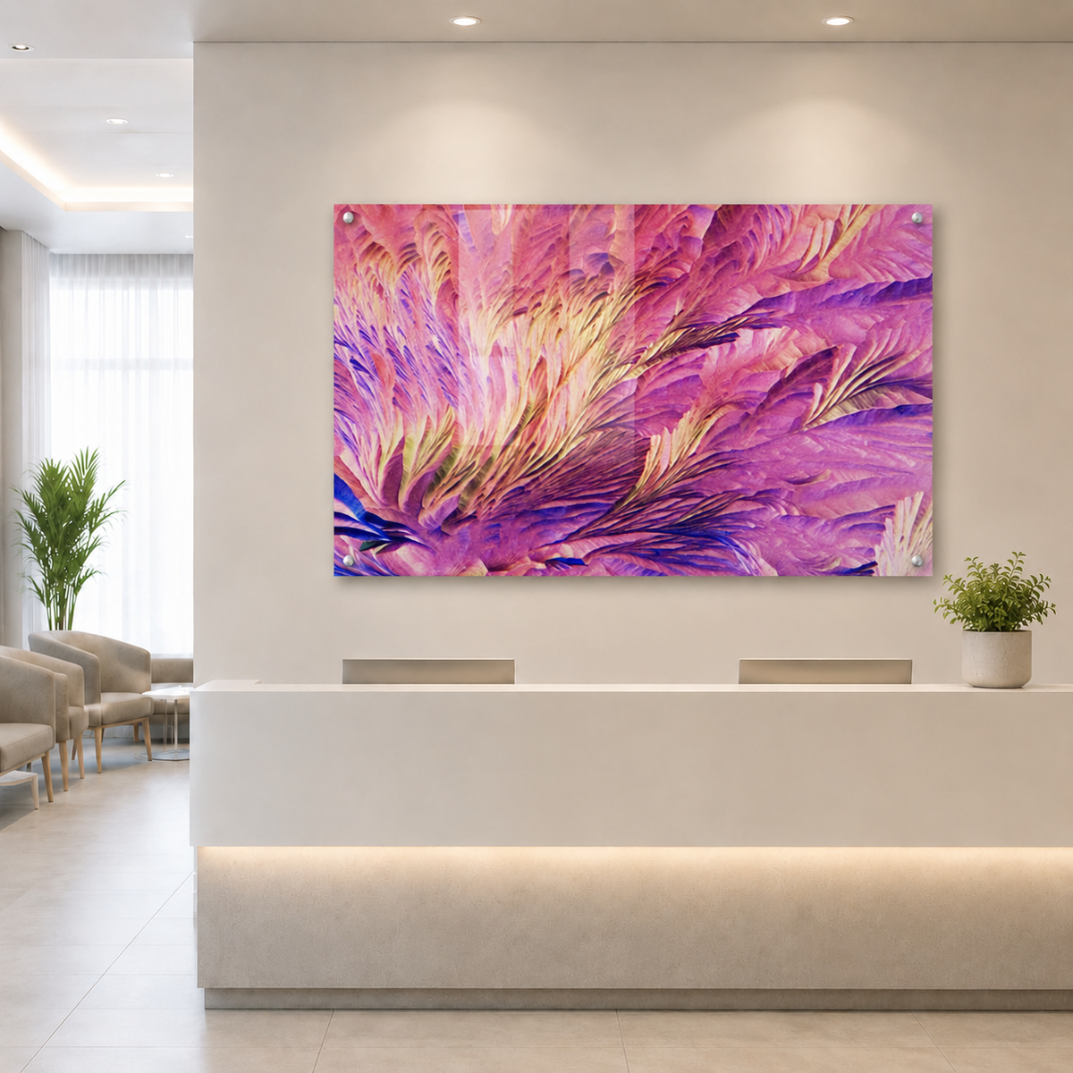 Beta-Alanin und L-Glutamin als Mikrokristall-Wandbild auf Acrylglas – Motiv 3