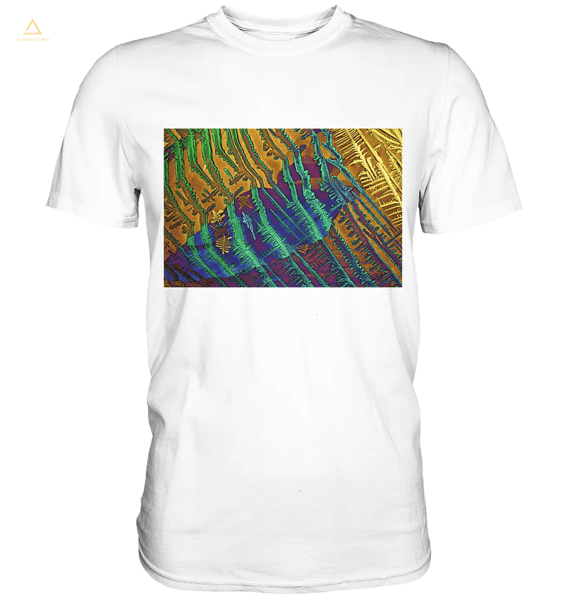 Microcrystal Design Shirt – Caesium chloride with copper sulfate in real microphotography