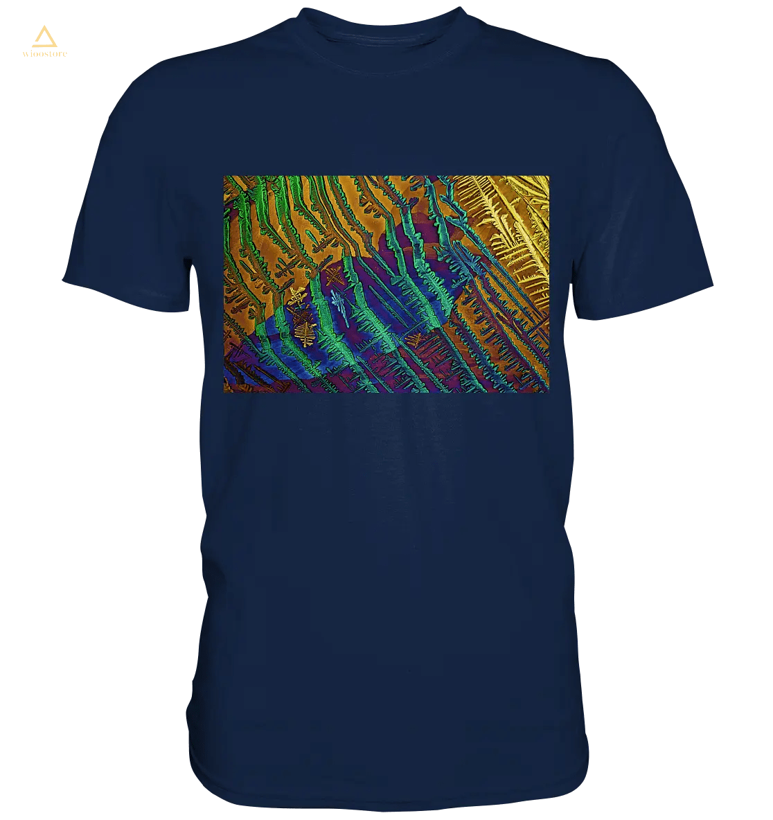 -Mikrokristall Design Shirt mit Caesiumchlorid mit Kupfersulfat Design – echte Mikrofotografie