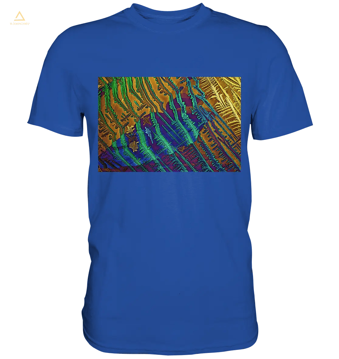 -Mikrokristall Design Shirt mit Caesiumchlorid mit Kupfersulfat Design – echte Mikrofotografie