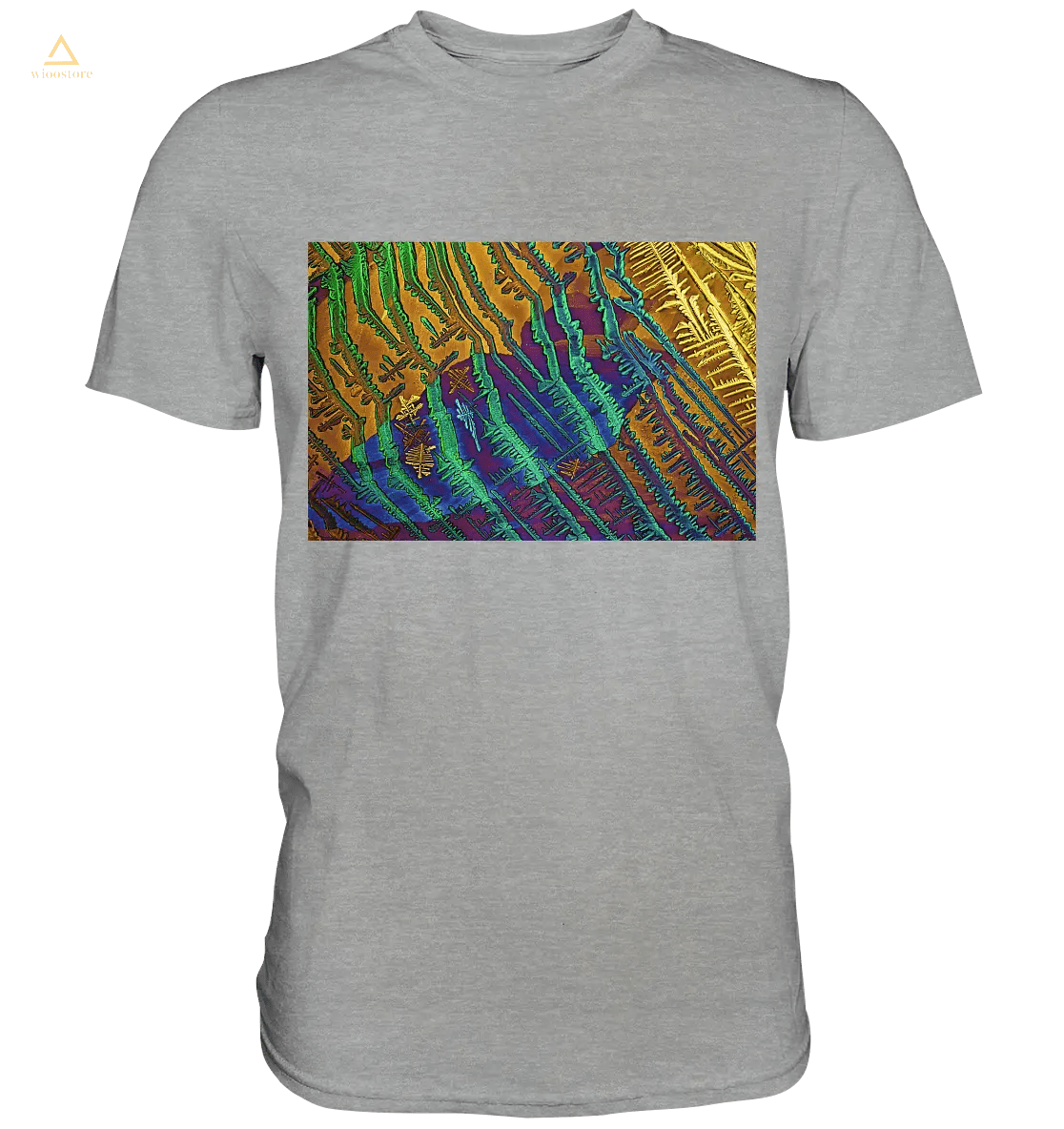 -Mikrokristall Design Shirt mit Caesiumchlorid mit Kupfersulfat Design – echte Mikrofotografie