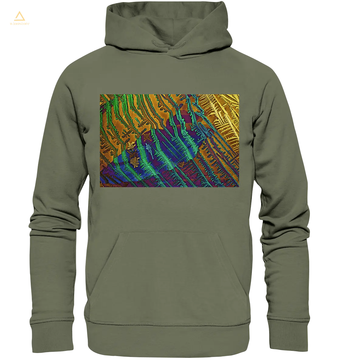 Mikrokristall-Design Premium Hoodie - Caesiumchlorid mit Kupfersulfat - wioostore.de - #unikat#