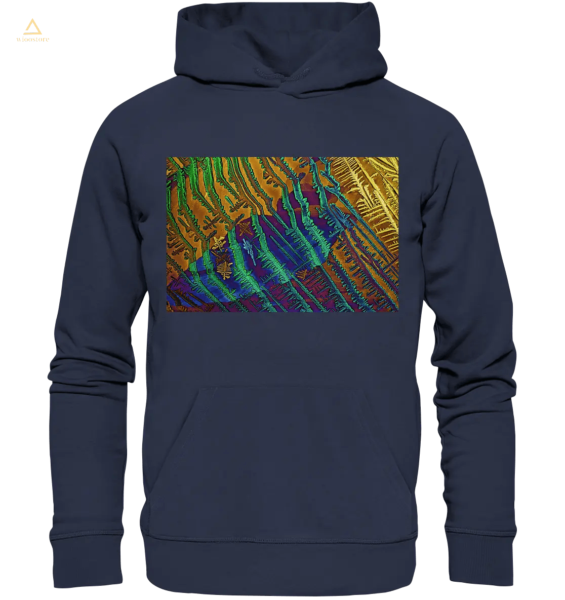 Mikrokristall-Design Premium Hoodie - Caesiumchlorid mit Kupfersulfat - wioostore.de - #unikat#