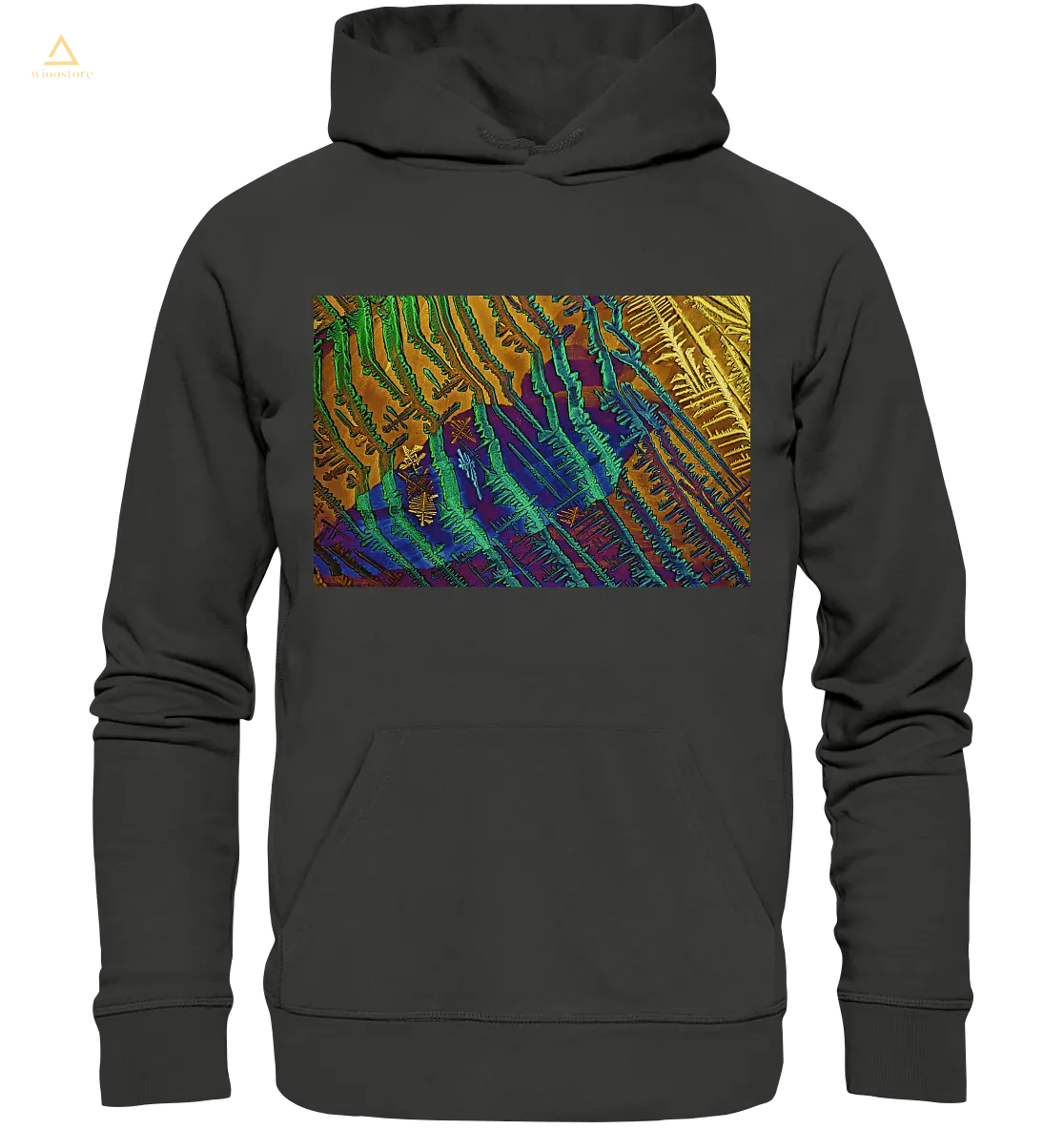 Mikrokristall-Design Premium Hoodie - Caesiumchlorid mit Kupfersulfat - wioostore.de - #unikat#