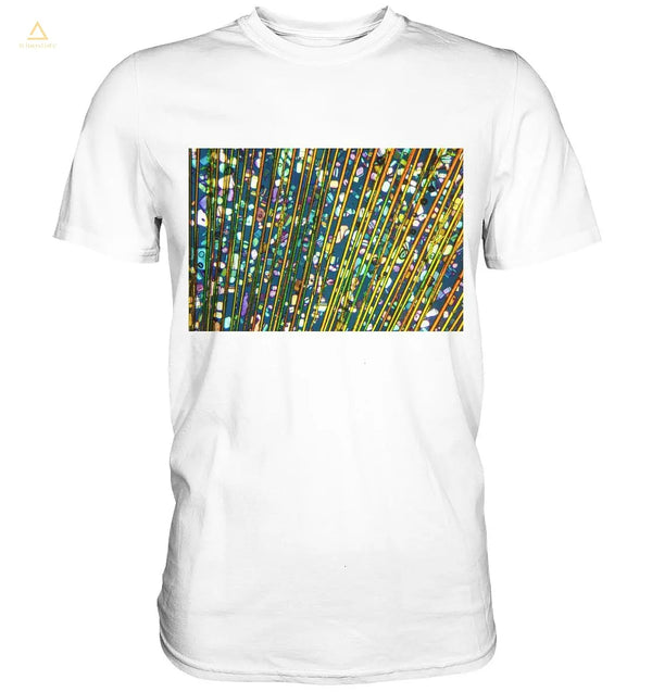 Mikrokristall Design Shirt – Caesiumchlorid mit Kupfersulfat in echter Mikrofotografie