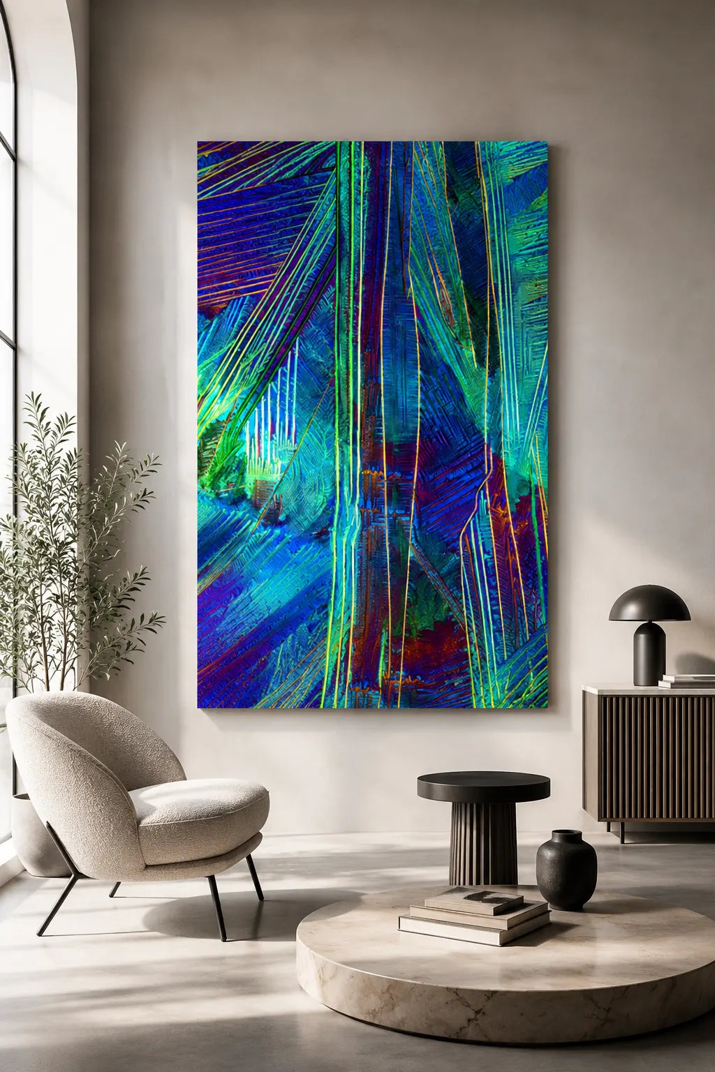Caesiumchlorid mit Kupfersulfat als Mikrokristall-Wandbild. wioostore