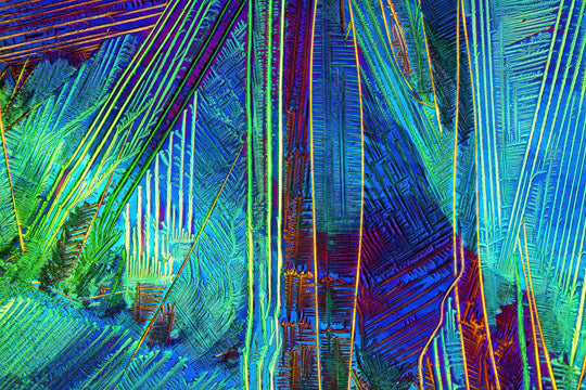 Caesiumchlorid mit Kupfersulfat als digitale Mikrokristallfotografie