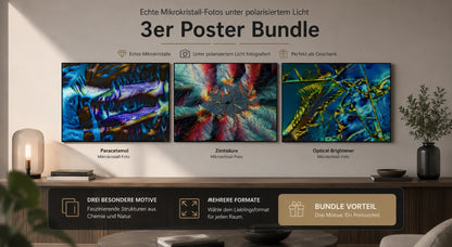 Paracetamol, Zimtsäure und Optical Brightener – 3 Poster im Set – Produktansicht 2