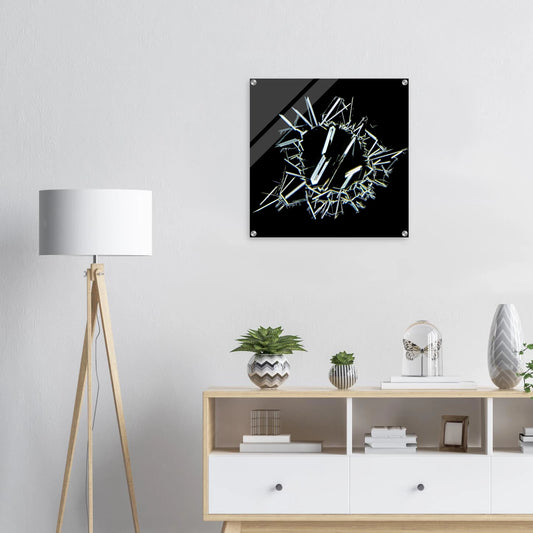 Harnstoff mit Weinsäure als Mikrokristall-Wandbild auf Acrylglas