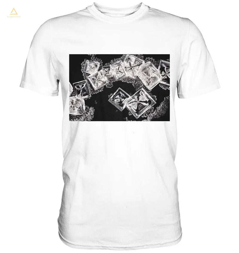 Microcrystal design shirt – table salt in real microphotography