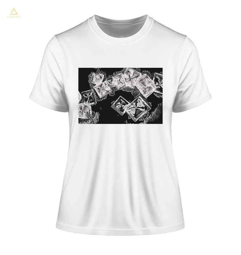 Kochsalz, Mikrokristalle im Dunkelfeld - Damen Bio-Shirt