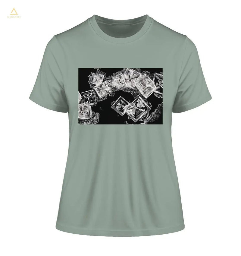 Kochsalz, Mikrokristalle im Dunkelfeld - Fitted Ladies Organic Shirt wioostore