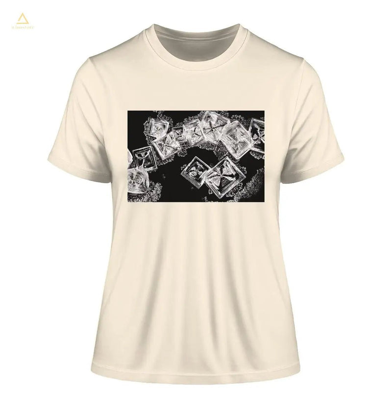 Kochsalz, Mikrokristalle im Dunkelfeld - Fitted Ladies Organic Shirt wioostore