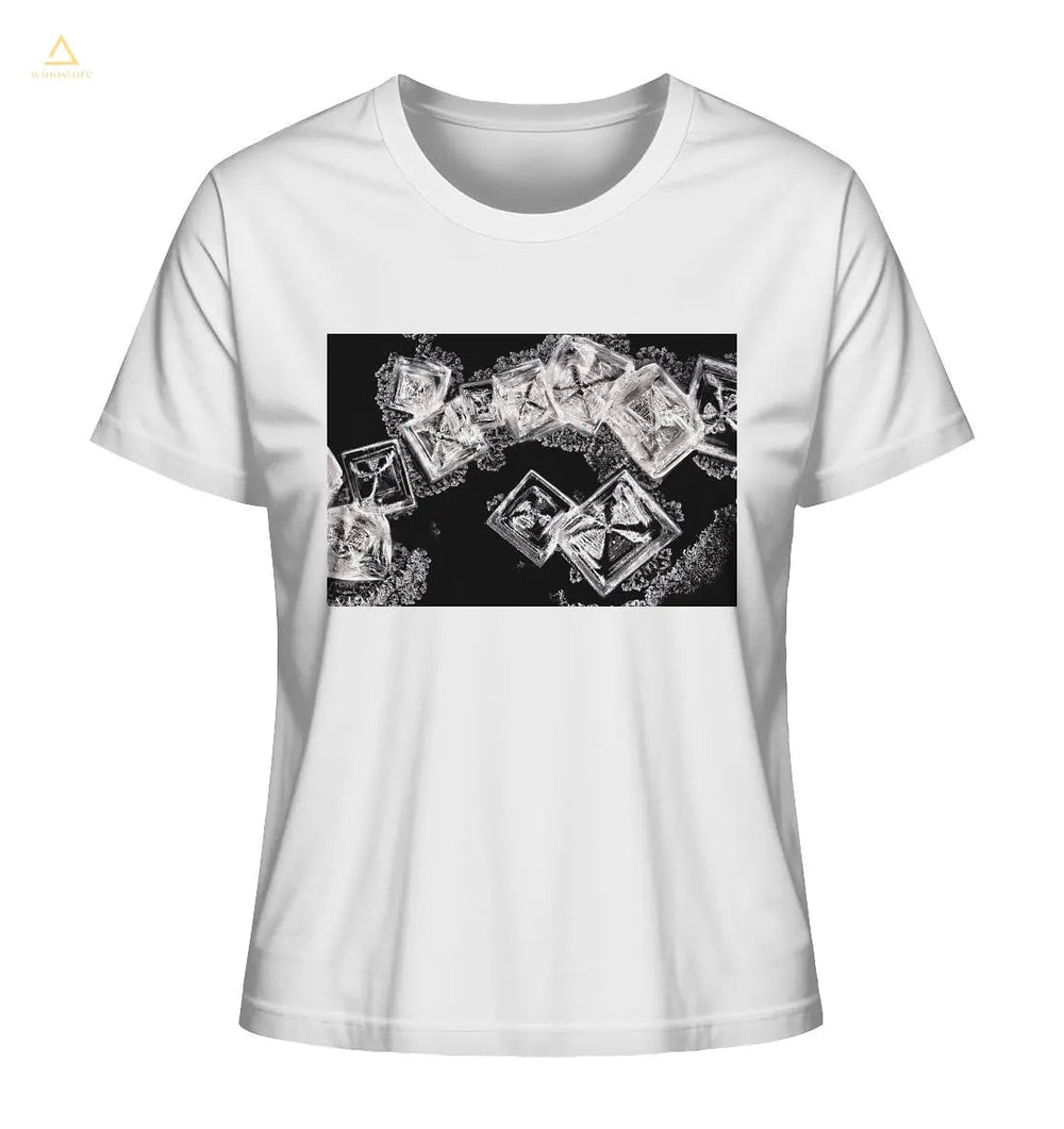  Mikrokristall Design Organic Shirt aus 100 % Bio-Baumwolle  - Kochsalz, Mikrokristalle im Dunkelfeld