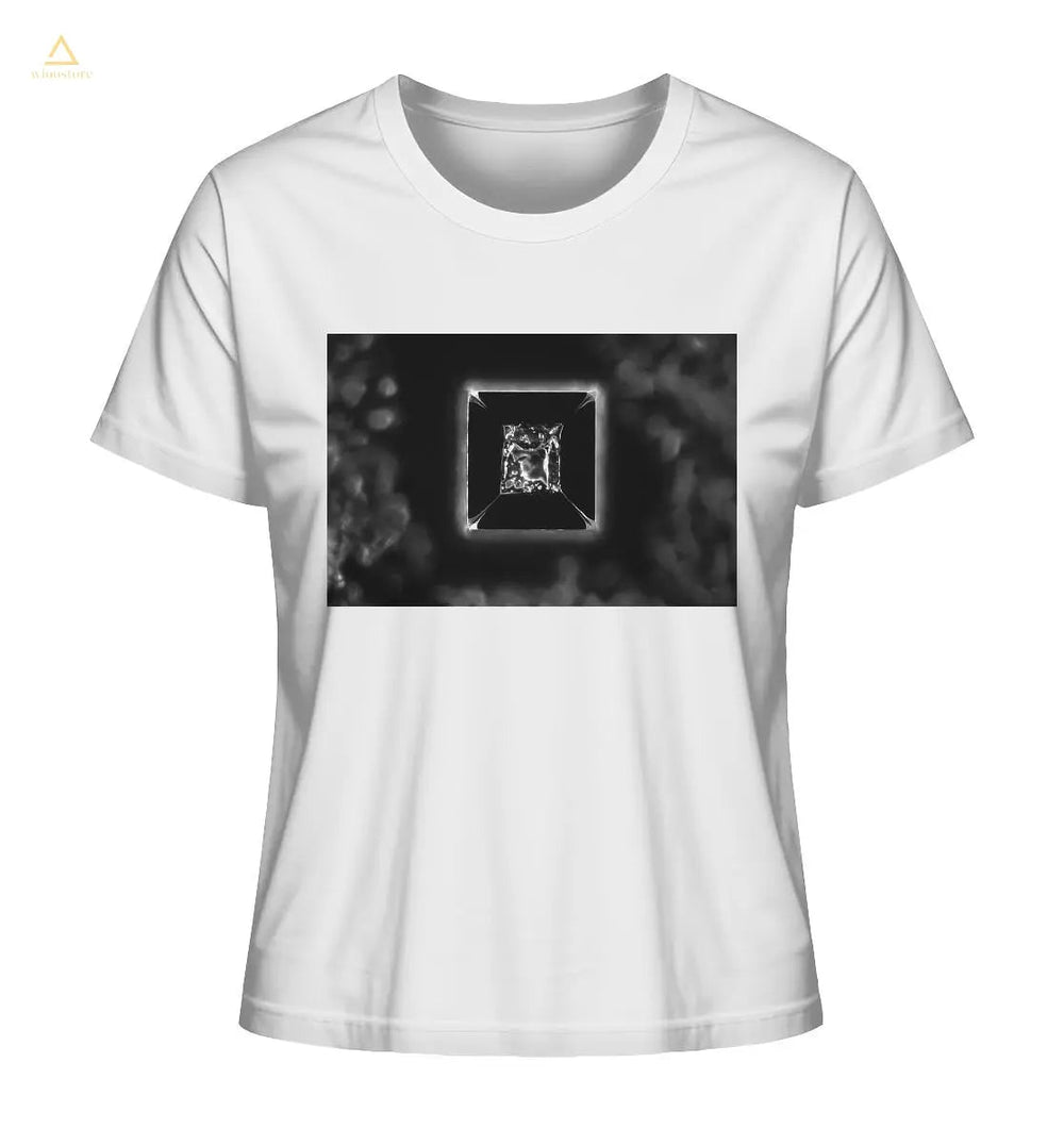 Mikrokristall Design Organic Shirt aus 100 % Bio-Baumwolle - Kochsalz, Mikrokristalle im Dunkelfeld