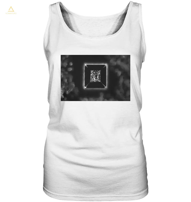 Microcrystal design tank top - table salt, microcrystals in the dark field
