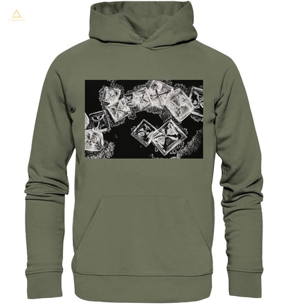 Mikrokristall-Design Premium Hoodie - Kochsalz, Mikrokristalle im Dunkelfeld - wioostore.de - #unikat#