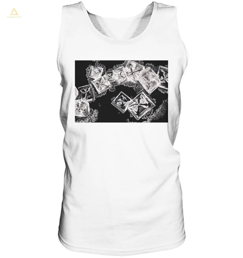 Microcrystal design tank top - table salt, microcrystals in the dark field