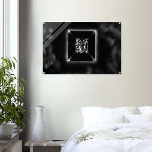 Kochsalz im Dunkelfeld als Mikrokristall-Wandbild auf Acrylglas – Produktansicht 2