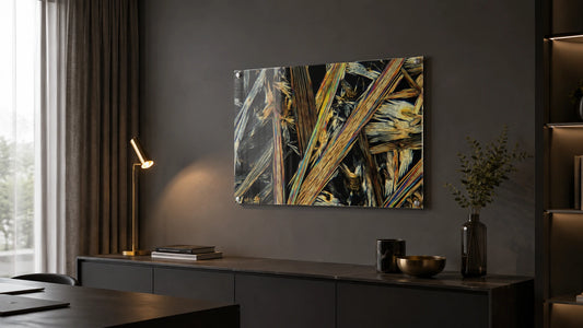 Koffein als Mikrokristall-Wandbild auf Acrylglas
