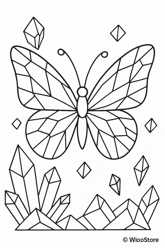 wioostore Mikrokristall-Ausmalbuch mit ESchmetterling