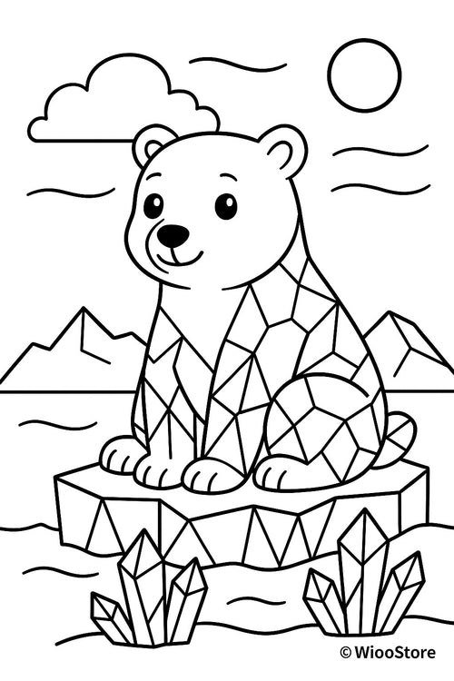 Microcrystal coloring page – Polar Bear