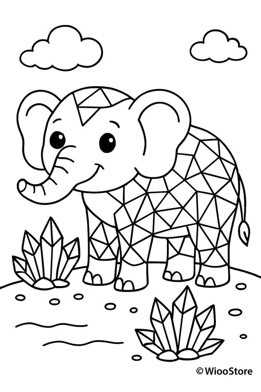 wioostore Mikrokristall-Ausmalbuch mit Elefant