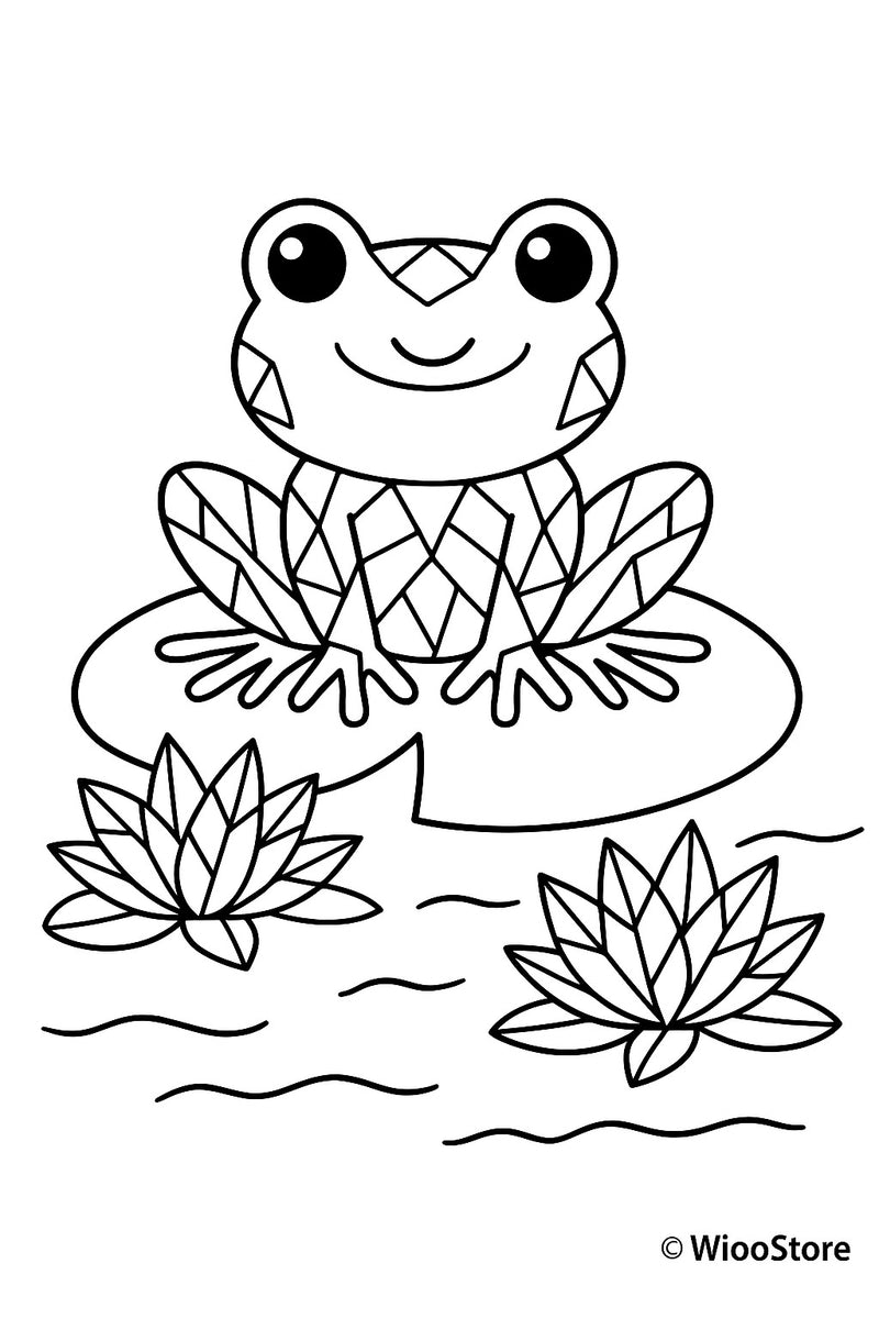 Microcrystal coloring page – frog