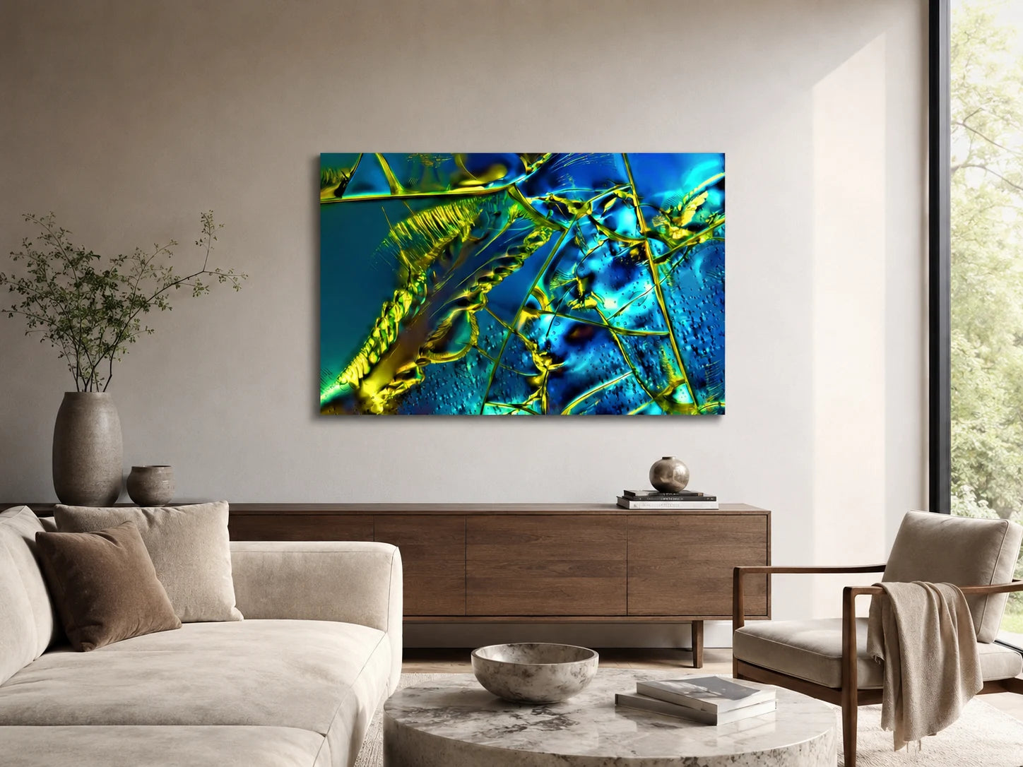 Mikrokristall Bild mit Optical Brightener auf Alu-Dibond, wioostore