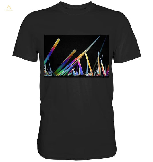 Mikrokristall Design Shirt mit Novaminsulfon (Schmerzmittel) Design – echte Mikrofotografie