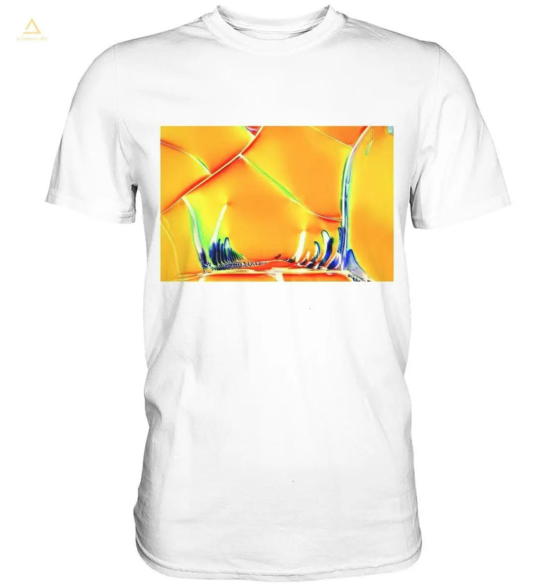 Microcrystal Design Shirt – Optical Brightener in real microphotography