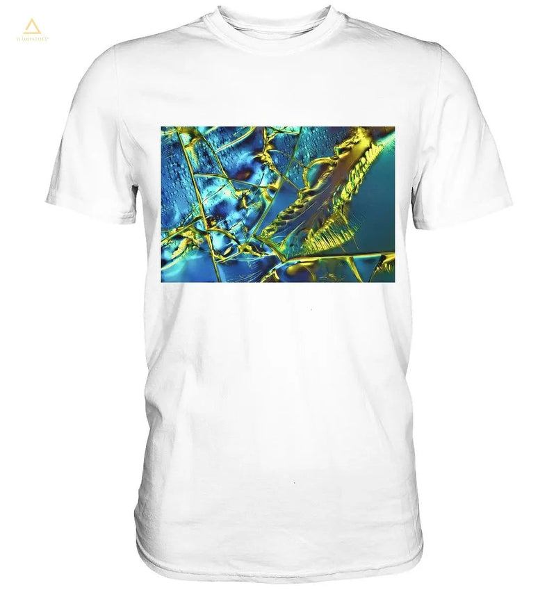 Microcrystal Design Shirt – Optical Brightener in real microphotography
