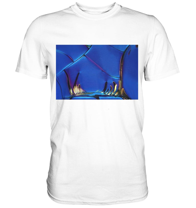 Microcrystal Design Shirt – Optical Brightener in real microphotography