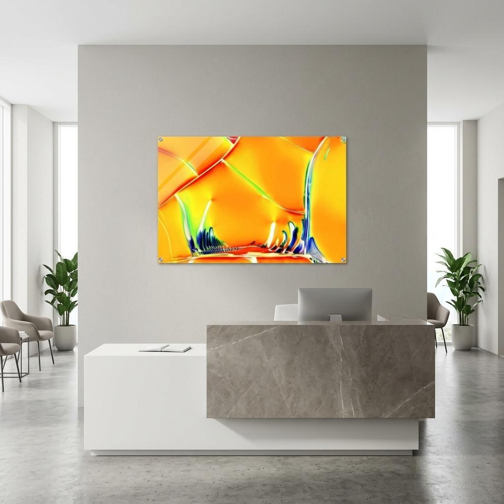 Optical Brightener als Mikrokristal-Wandbild auf Acrylglas