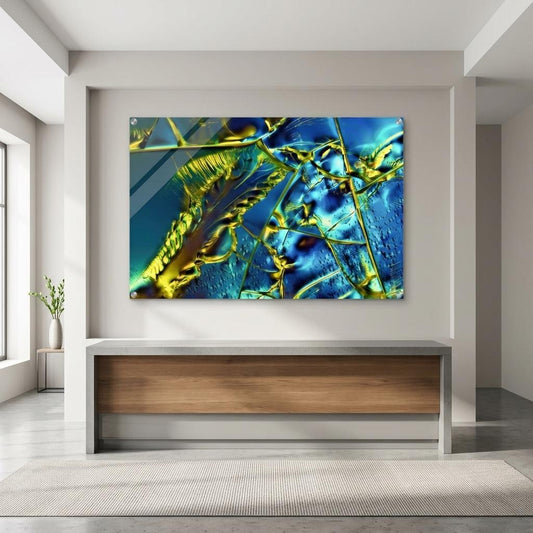 Optical Brightener als Mikrokristall-Wandbild auf Acrylglas