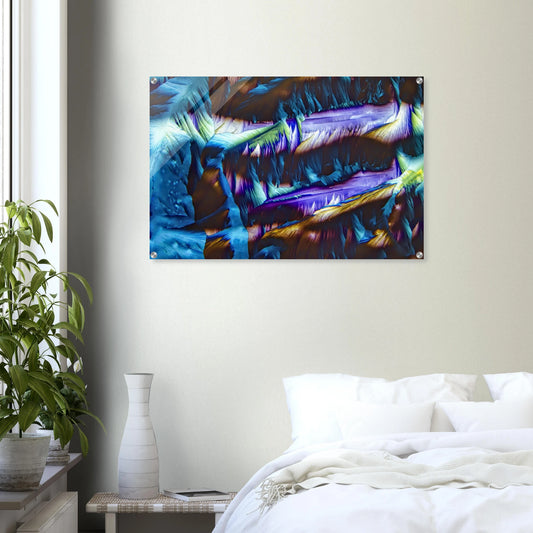 Paracetamol als Mikrokristall-Wandbild auf Acrylglas