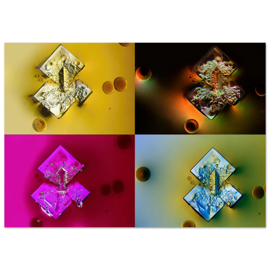 Sojasoße als mikrokristall-bild. ver bilder in einen mit gleicher struktur aber unterschiedlich beleuchtet.