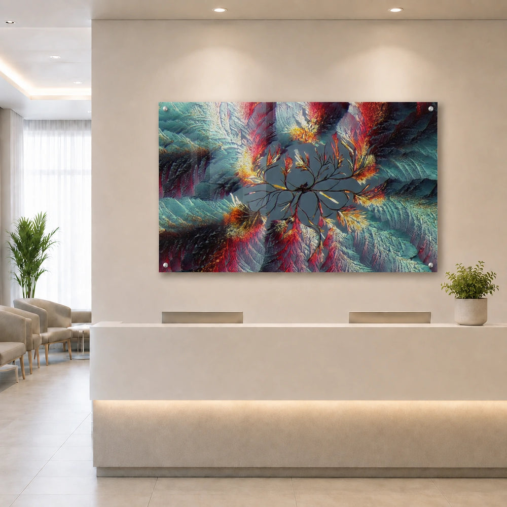 Zimtsaeure als Mikrokristall-Wandbild auf Acryglas
