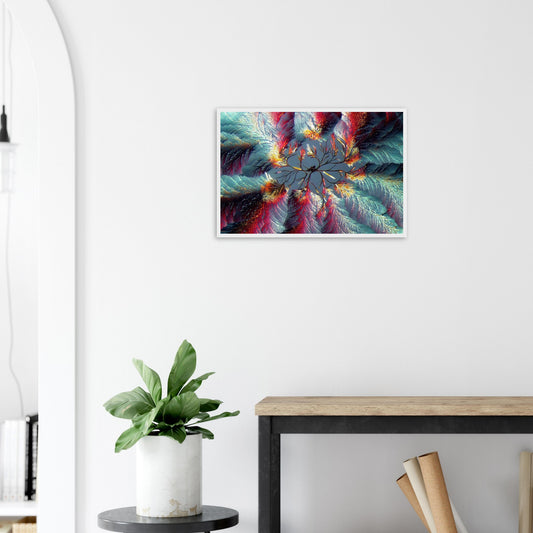 Zimtsäure als Mikrokristall-Poster mit Holzrahmen – Produktansicht 2