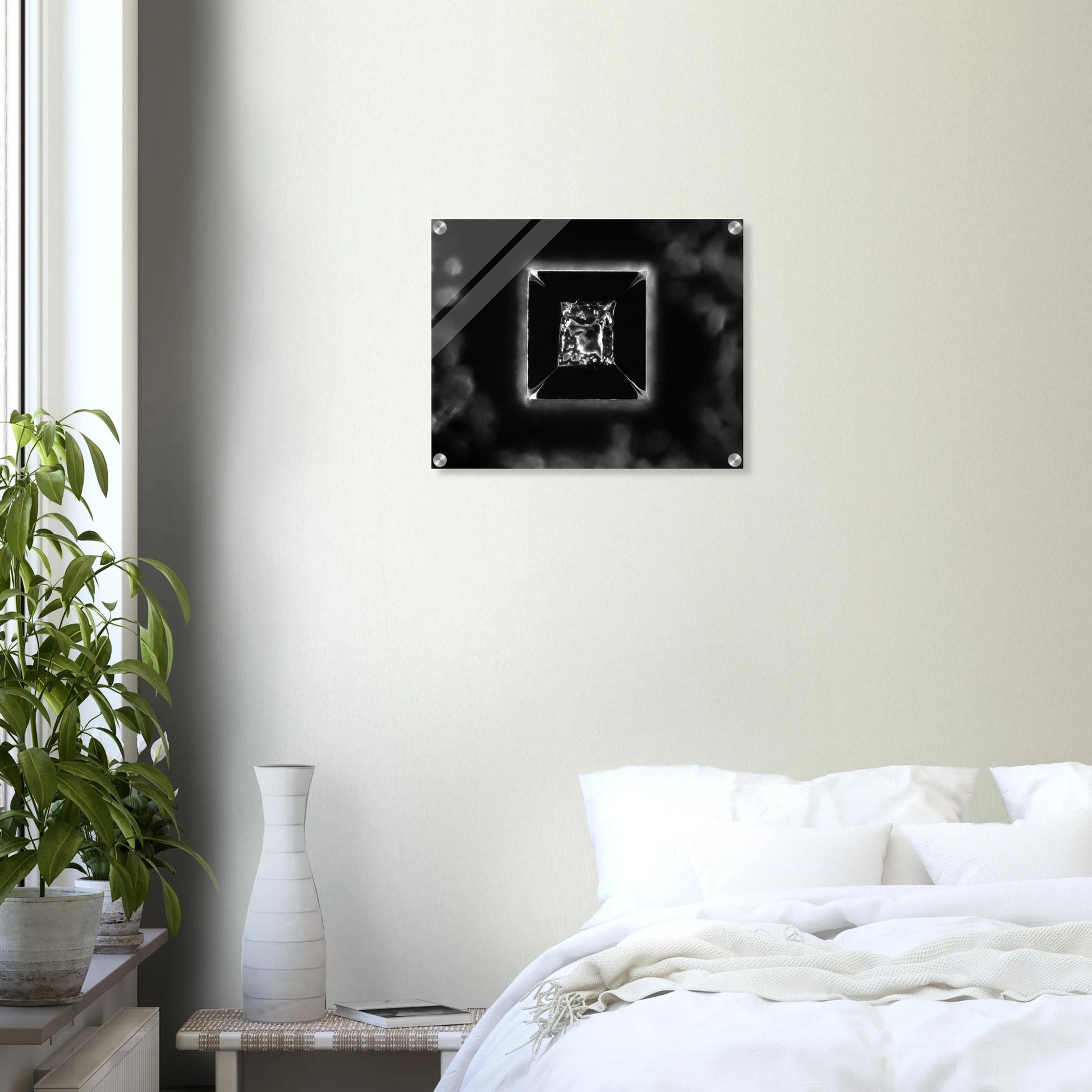 Kochsalz im Dunkelfeld als Mikrokristall-Wandbild auf Acrylglas – Produktansicht 18
