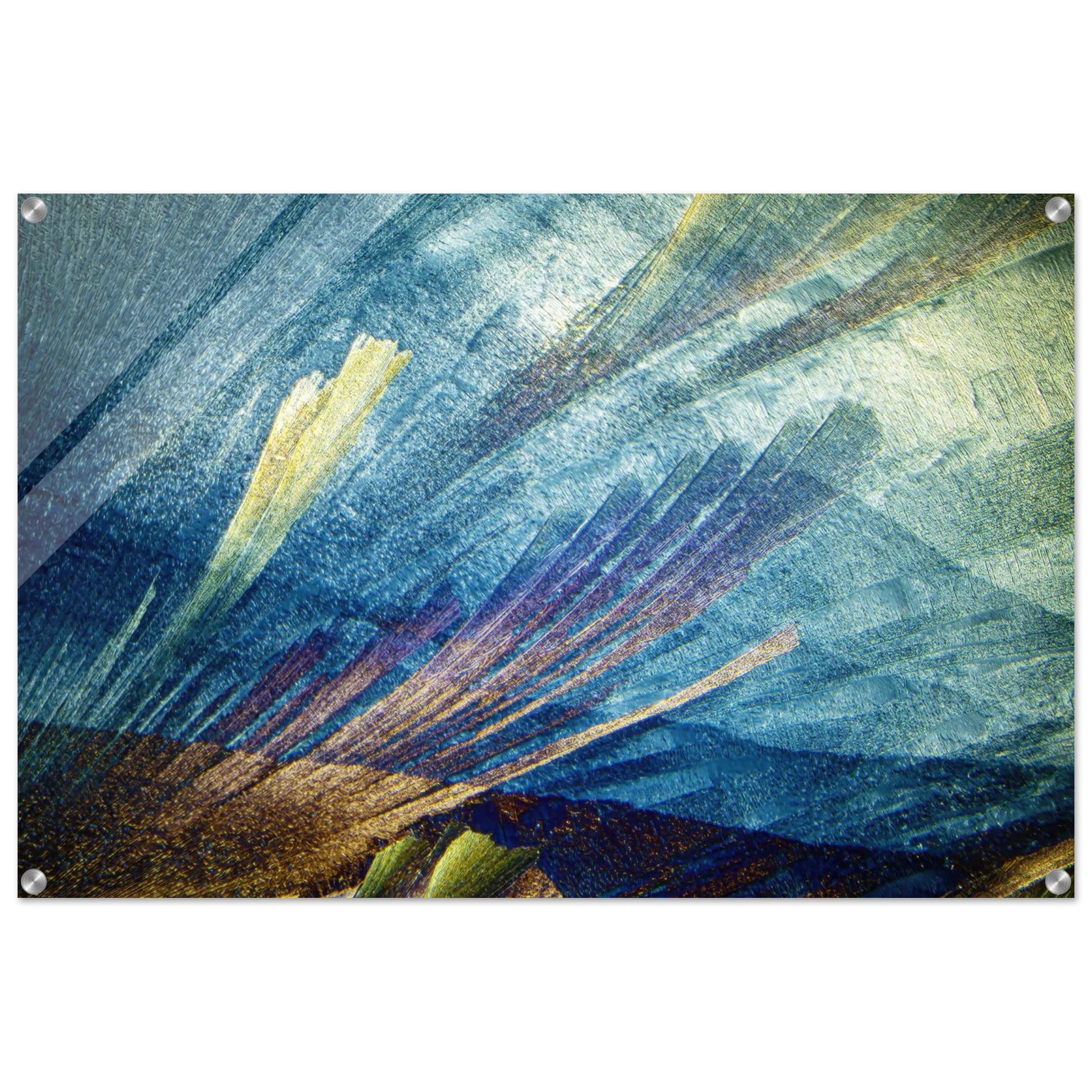Harnstoff mit Resorcin als Mikrokristall-Wandbild auf Acrylglas – Produktansicht 3