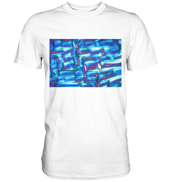 Mikrokristall Design Shirt – Optical Brightener in echter Mikrofotografie
