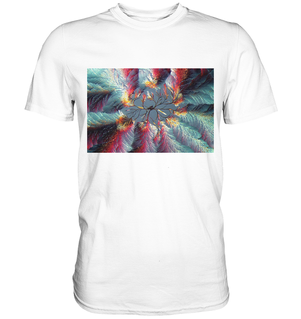 Mikrokristall Design Shirt – Zimtsäure in echter Mikrofotografie