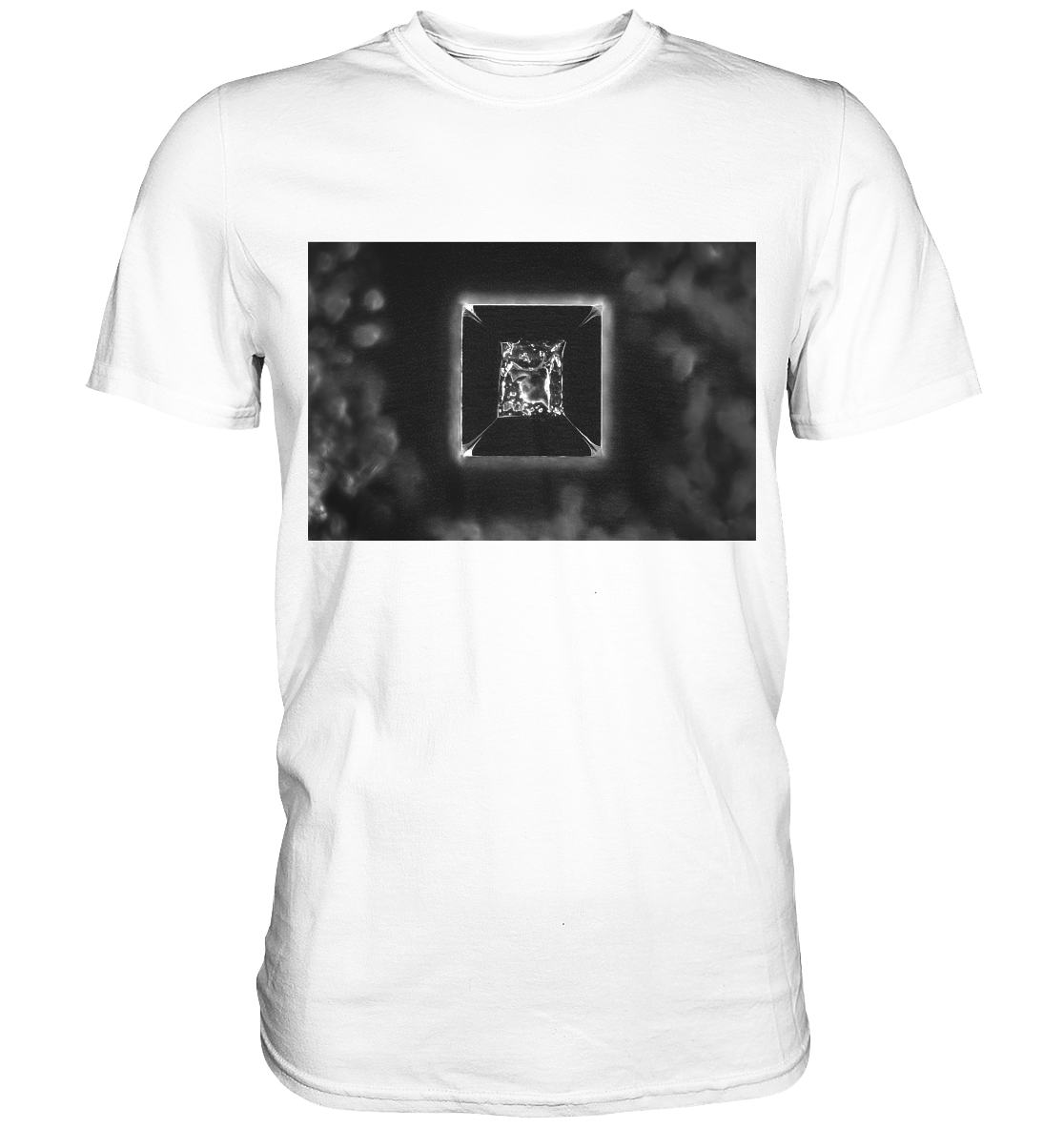 Mikrokristall Design Shirt - Kochsalz, Mikrokristalle im Dunkelfeld