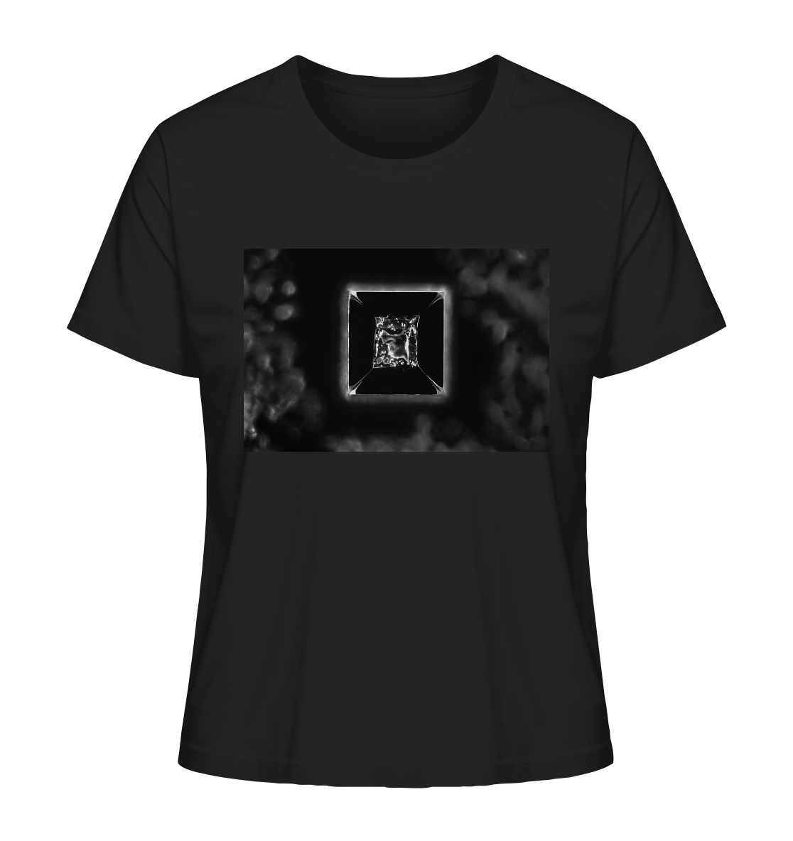 Table salt, microcrystals in the dark field - Ladies Organic Shirt