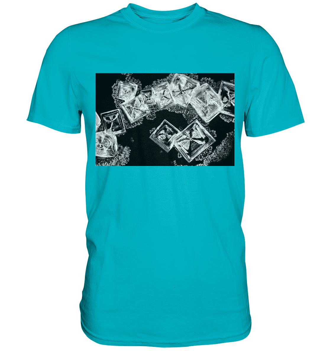 Table salt, microcrystals in the dark field - Premium Shirt