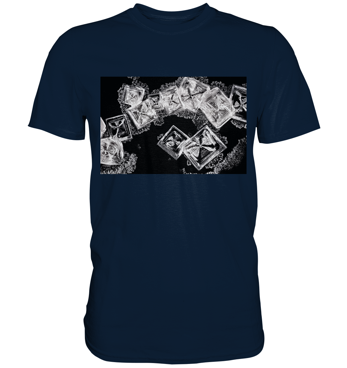 Table salt, microcrystals in the dark field - Premium Shirt