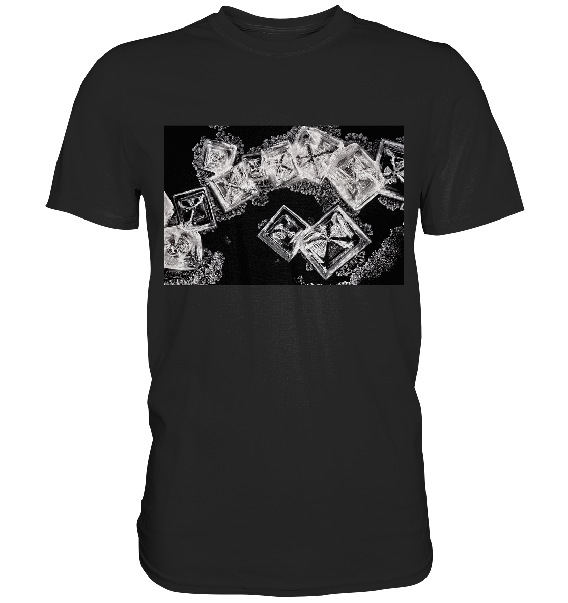 Table salt, microcrystals in the dark field - Premium Shirt